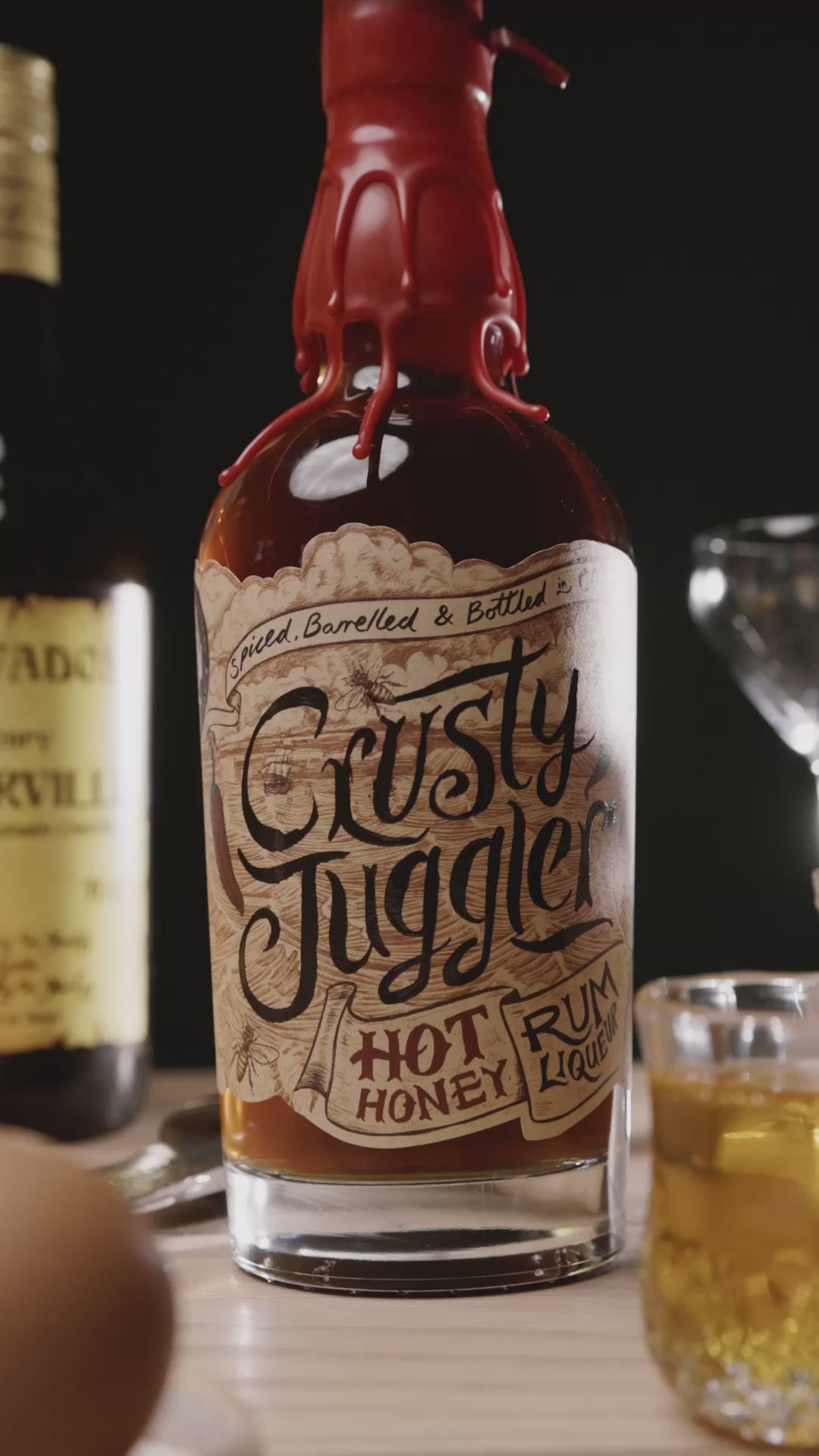 Load video: Video showing a rum cocktail being made with lemon and calvados